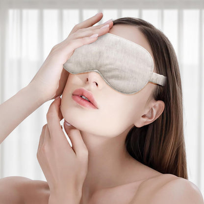 Eye Masks for Sleep, Beige Cotton Sleep Mask Lightweight and Comfortable Elastic Eye Mask for Nighttime Sleeping, Traveling Suitable for Men Women