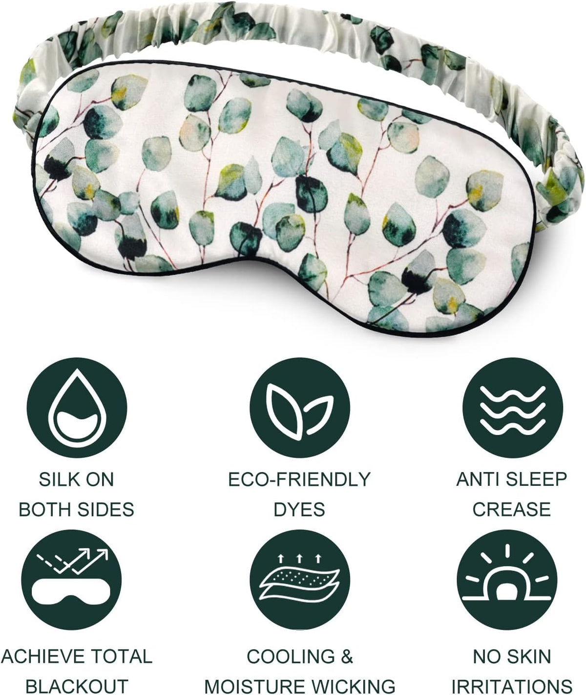 OLESILK 100% Mulberry Silk Sleep Mask for Women - Zero-Pressure Blackout