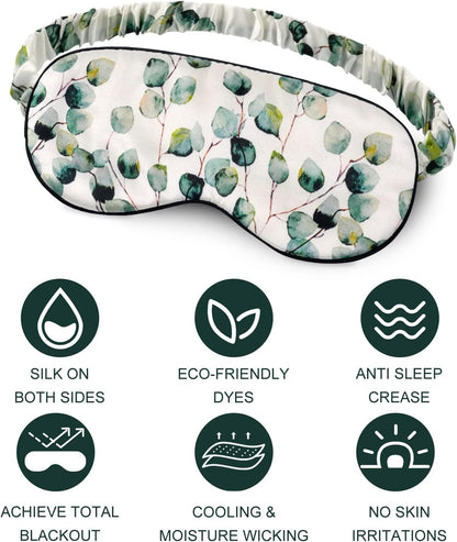 OLESILK 100% Mulberry Silk Sleep Mask for Women - Zero-Pressure Blackout
