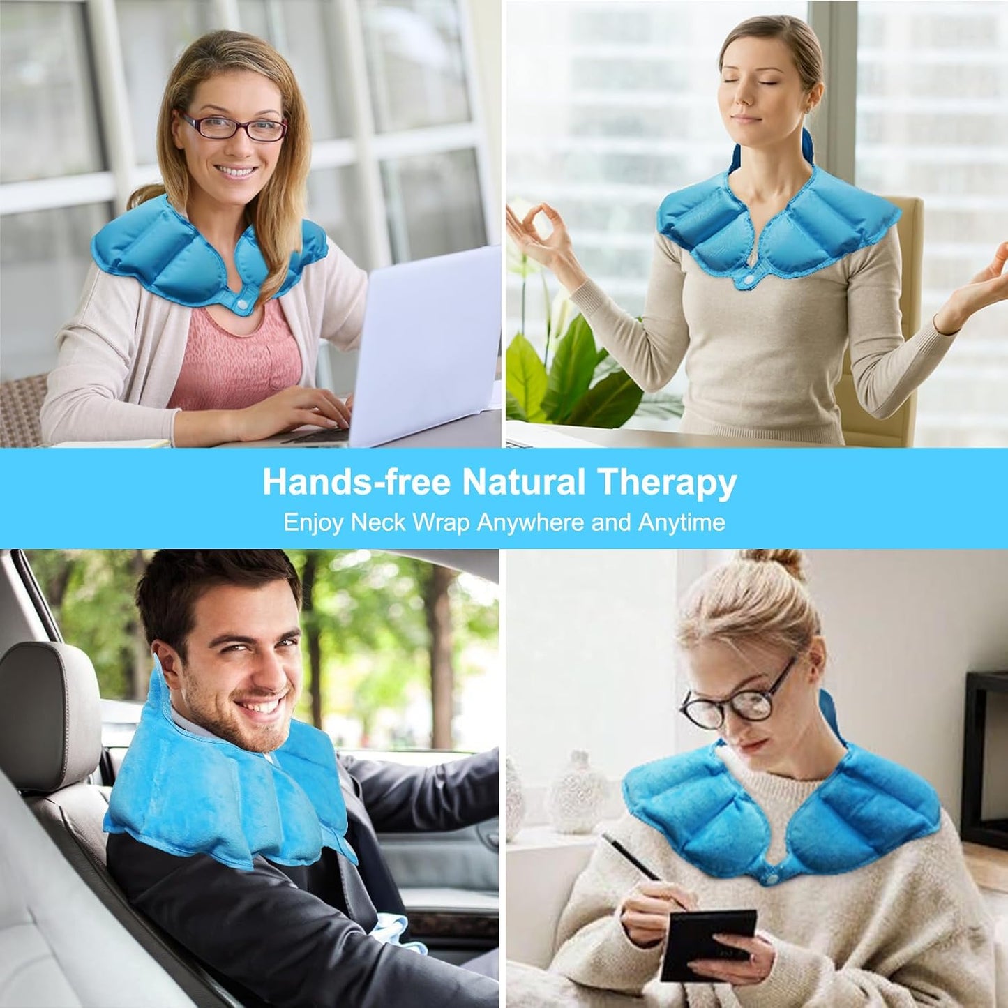 Neck and Shoulder Ice Pack for Pain Relief, Extra-Large Reusable Hot & Cold Gel Wrap, Therapy for Rotator Cuff, Muscle Spasms, Swelling, Surgery Recovery – Long-Lasting Cold Compress