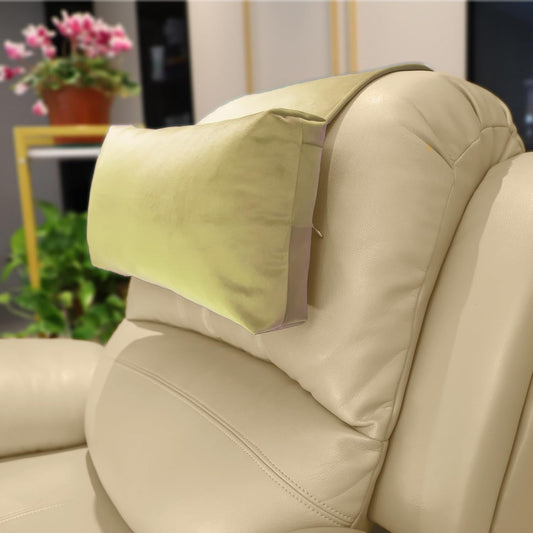 Adjustable Headrest Pillow for Recliners and Armchairs - Non-Slip Velvet Cushion for Neck Support and Pain Relief (Gray)