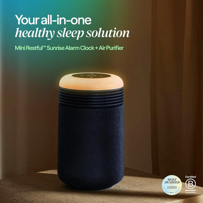 BLUEAIR Air Purifiers with Sunrise Alarm Clock for Home Bedroom Dorm, Beige