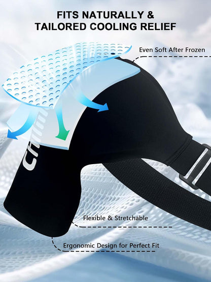 Shoulder Ice Pack for Rotator Cuff & Arm Cold Therapy Wrap,Reusable Hot Cooling Gel Brace Compression Sleeve for Pain Relief, Injuries Post-Surgery Recovery,Men & Women Gift (XLarge-Black)