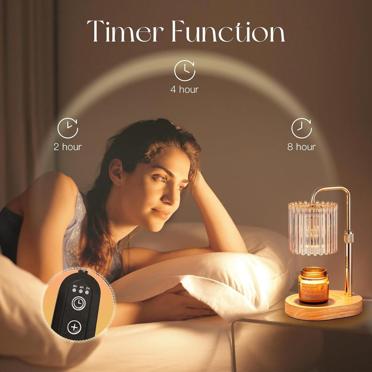 Candeldo Candle Warmer Lamp with Timer: Black Wax Melt Warmer