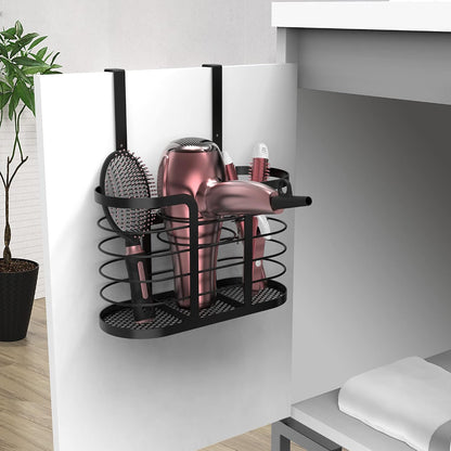 YIGII Hair Tool Organizer, Cabinet Door Storage Basket, Bathroom, Black | Storage for Hair Dryers, Flat Irons and Curling Tools, Space-Saving Cabinet Design for Bathroom Styling Tools