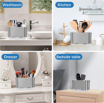 Toothbrush Holders for Bathrooms, Electric Toothbrush and Toothpaste Holder with Adjustable Dividers and Drainage, Kids Toothbrush Organizer for Bathroom Countertop | 5 Slots Toothbrush Organizer with Adjustable Dividers and Drainage, for Bathroom
