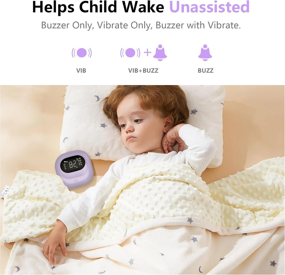 Vibrating Alarm Clock Rechargeable Battery Operated Cordless & Dual Alarms