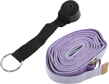 Yoga Stretching Strap, Fitness Stretch Belt with Fixed Door Anchor Loop, 10.2 ft 600D Oxford Cloth Leg Stretcher for Yoga, Gymnastics, Dance, Physical Therapy