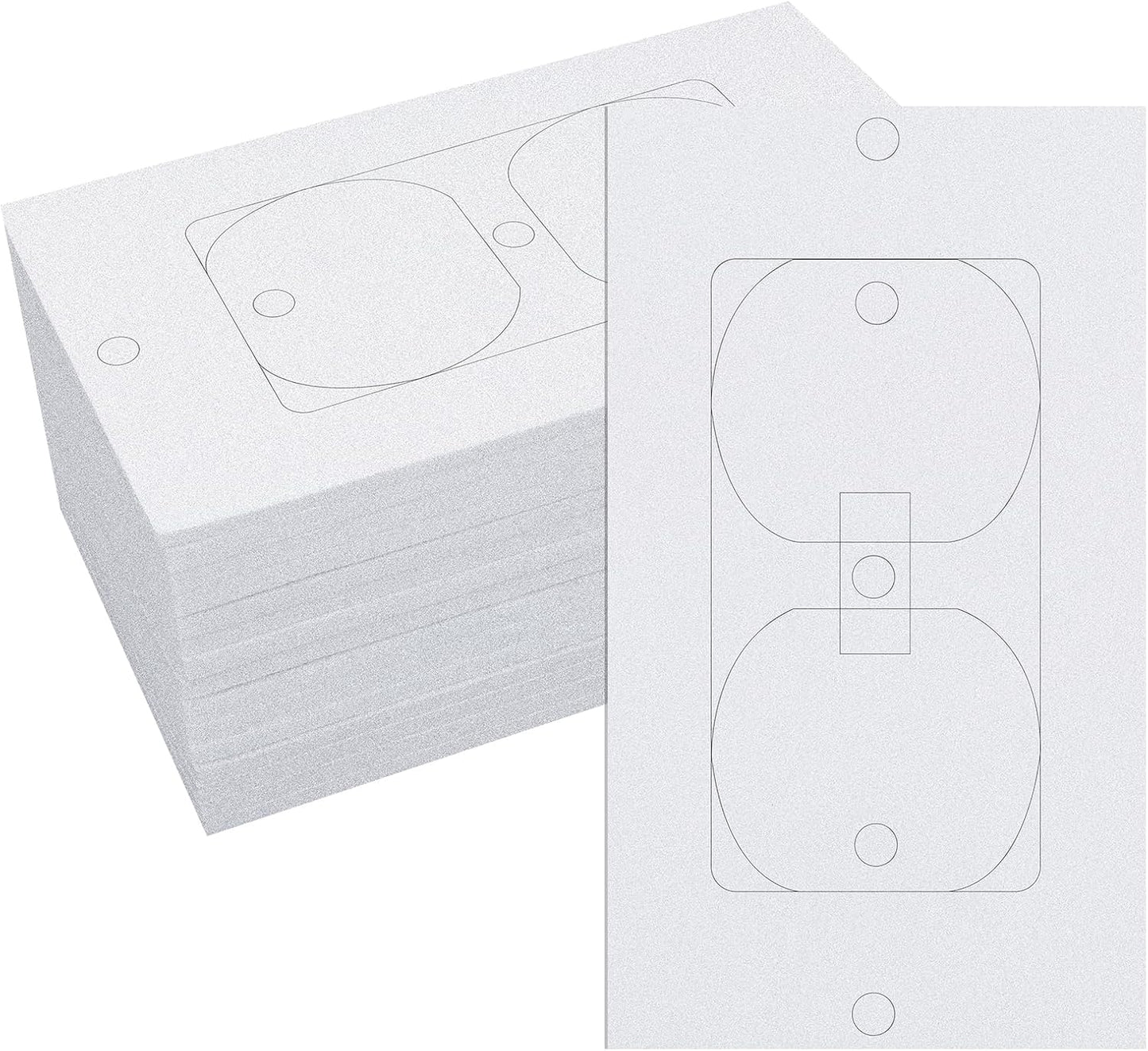 15 Pcs Electrical Outlet Insulator Pads, Outlet Insulation and Draft Sealers, EVA Foam Gasket, Wall Plate Insulation Gasket for Light, Switch Socket, 2.5 x 4.2 inch