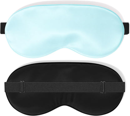 2 Pack Cooling Eye Mask for Migraine Relief, Gel Ice Eye Mask for Puffy Eyes, Dark Circles, Eye Fatigue & Stress – Reusable Cold Compress Weighted Sleep Mask for Men & Women (Black & Black)