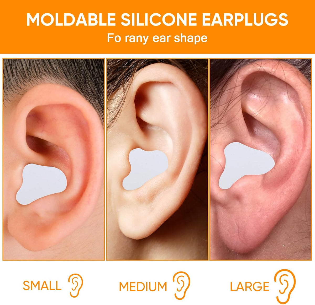 12 Pack Reusable Silicone Ear Plugs, Great for Sleep and Swimming