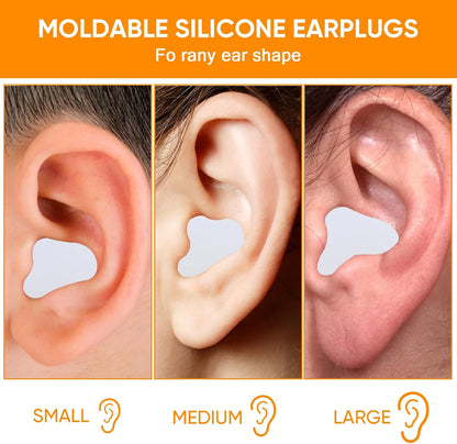 12 Pack Reusable Silicone Ear Plugs, Great for Sleep and Swimming