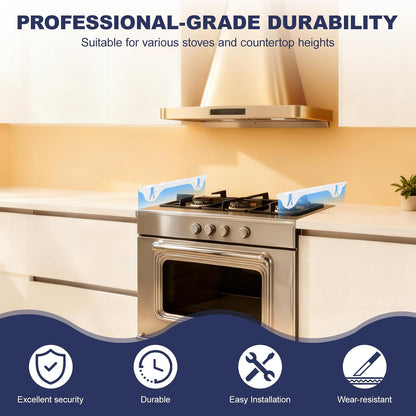 Stainless Steel Stove Gap Cover (2 Pack, Black), Stove Gap Filler for Kitchen, Range Trim Kit, Heat Resistant with Easy Clean, Adjustable Length 13.8” to 27.5”
