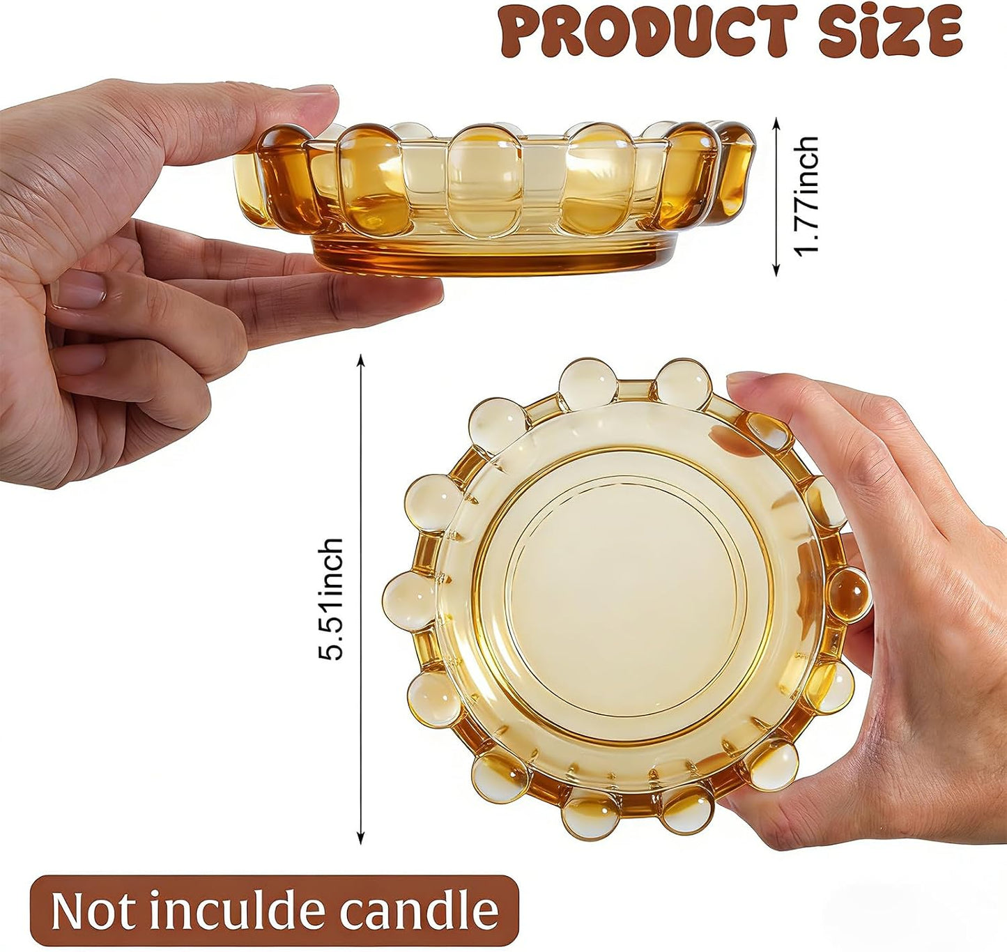 Bubble Glass Candle Dish Chic Large Clear Candle Holder Tray for Home Decor Modern Decorative Plate for Tea Lights Pillar Candles