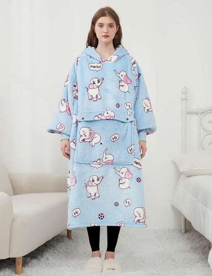 Wearable Blanket Hoodie for Adults With Pocket Strawberry Hoodie | Sherpa, Fuzzy Blanket Hoodie, Oversized Sweatshirt Blanket, Kangaroo Pouch, Cute Birthday Gifts for Sister, Cute Stuff