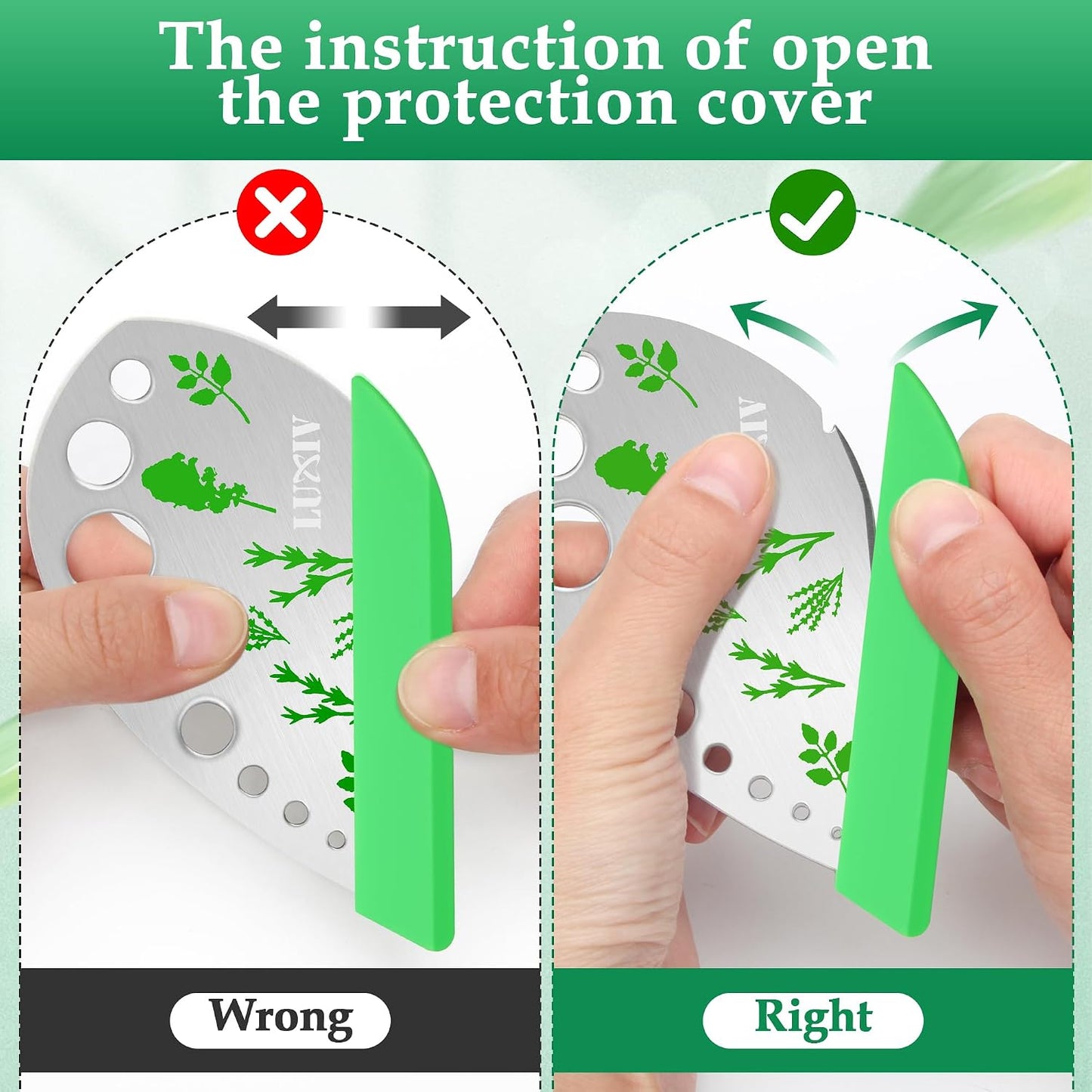 Herb Stripper Tool Stainless Steel 9-Hole Leaf Peeler with Knife | 2in1 Cutting and Stripping, 9-Hole Stainless Steel Tool With Cover, For Stripping Kale, Chard, Basil, Thyme & Rosemary Leaves