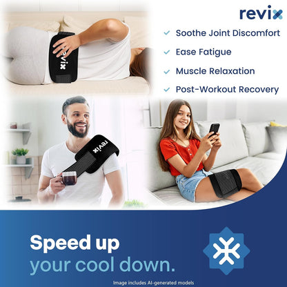 REVIX Ice Pack for Injuries Reusable, 2-Pack Hot & Cold Gel Wrap with Strap