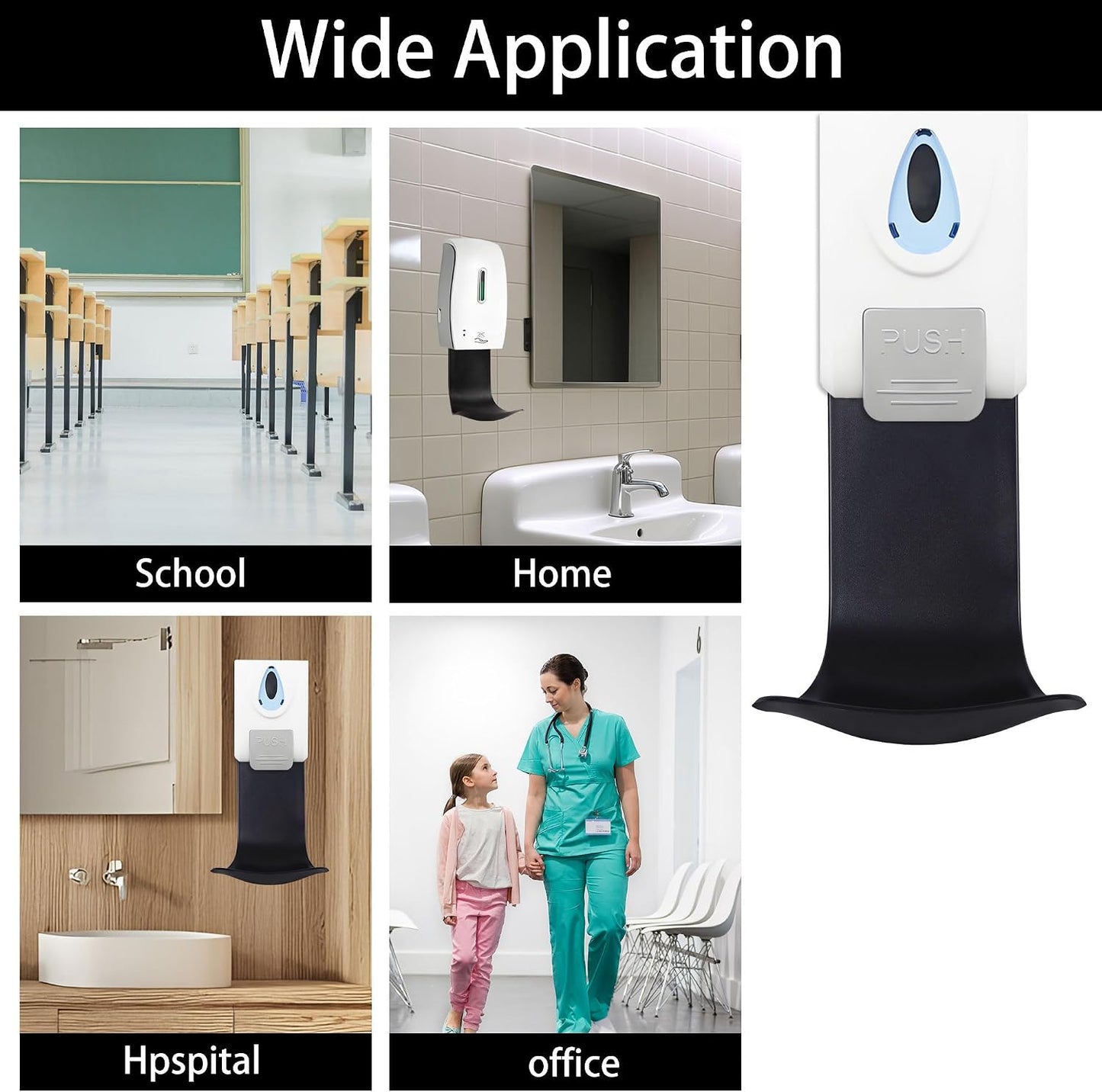 Soap Dispenser Wall Mount Drip Tray, 2Pcs Black Plastic Wall Mount Soap Dispenser Detergent Drip Tray Catcher Prevent Dripping and Spraying