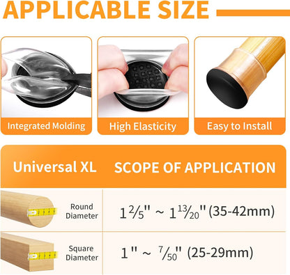 Ezprotekt Chair Leg Sliders for Carpet, 24 Pcs Square Chair Glides for Carpet, Carpet Furniture Pads Stool Leg Protectors Caps, Carpet Furniture Glides Quickly and Easily (L Fit:1" - 1.4")