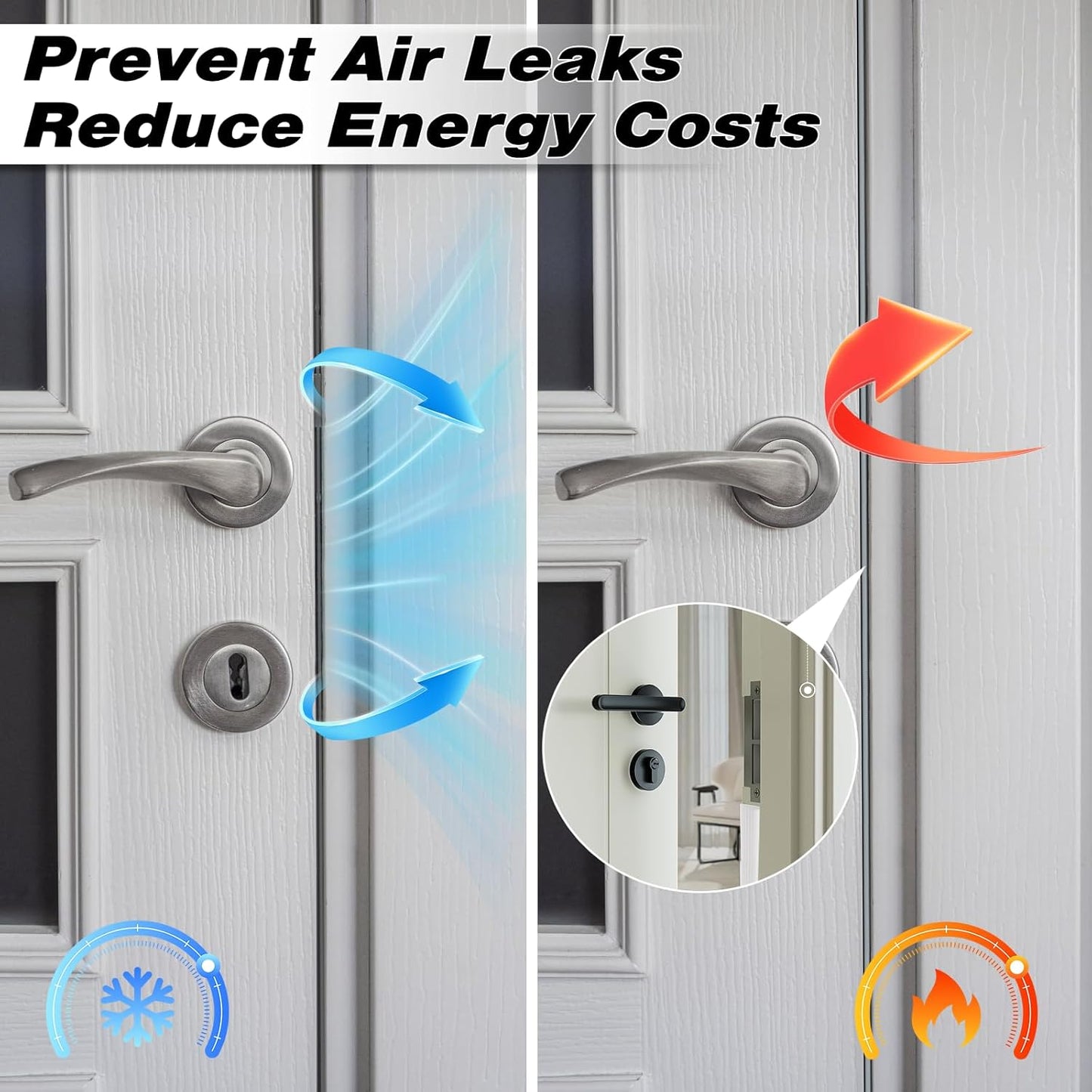 196" White Wedge Weather Stripping Door Seal, Foam Door Gap Seal | Noise & Draft Blocking, Windows & Doors Winter Insulation, Door Frame Soundproofing, Self Adhesive Weatherstrip Tape
