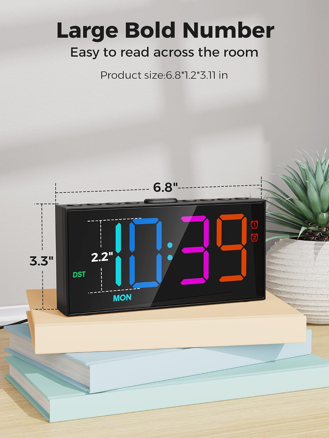 Vibrating Alarm Clock for Heavy Sleepers with Bed Shaker, 116dB Dual Alarms
