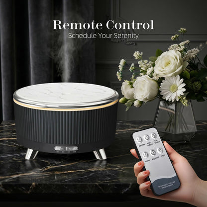 20-Hour Long-Lasting Aromatherapy, 500ML Large Essential Oil Diffuser: Ultrasonic Cool Mist Humidifier with Remote Control, 7 Color Lights, Timer, Auto-Off for Home/Bedroom/Yoga (White)