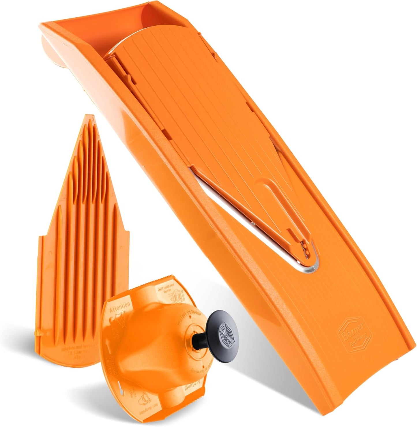 Borner Mandoline Food Slicer V1 (Basic Set) by Reston Lloyd • V-Slicer with Food Holder • Made in Germany • Fruit & Vegetable Chopper • Multiple Settings • Color: Red