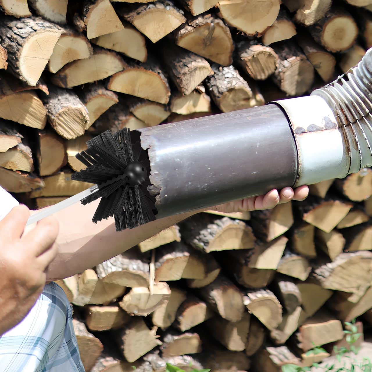 20 Feet Dryer Vent Cleaner Kit - Flexible Lint Brush with 4" and 6" Brush Heads Fireplace Chimney Brushes Chimney Sweep Kit Cleaning Tools for Flue Fireplace Sewage Pipe Hood Pellet Stove