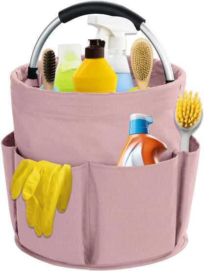 17L Cleaning Caddy with Handle, Cleaning Supplies Organizer, Foldable Storage Basket, Cleaning Supply Caddy, Portable Multi Cleaning Bucket Bag for Home, Garden (Blue)