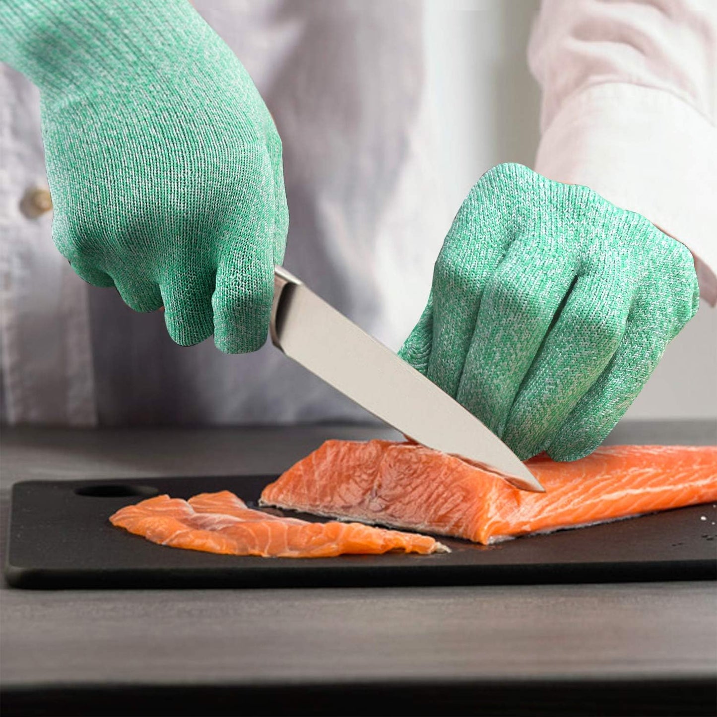 Evridwear Cut Resistant Gloves Food Grade Level 5 Kitchen Safety Protection (Medium, Pink)