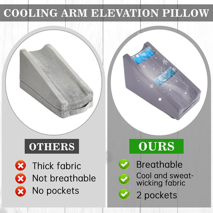 Buryeah Dark Gray Arm Elevation Pillow 2 Pocket, Plush Material