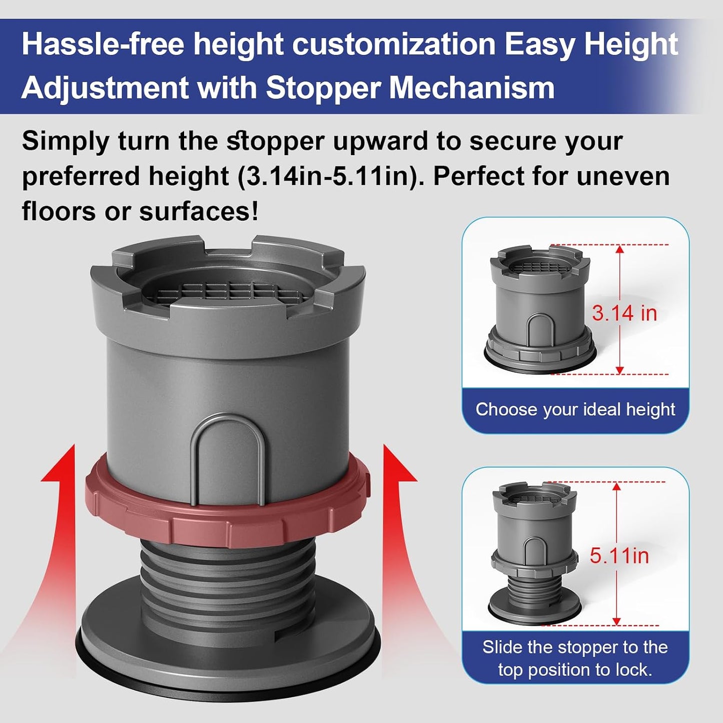 4Pcs Anti Vibration Pads for Washing Machine, Reduce Washer Dryer Moving | Washer and Dryer Pedestals,Prevents Noise Vibration Transfer, Antivibration Stabilizer Support Feet (Increase1.8in)