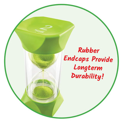 hand2mind Orange Jumbo Sand Timers, 5 Minute Sand Timer, Hourglass Sand Timer with Soft Rubber End Caps Offers Quiet Pausing, Classroom Sand Timers for Kids, Teeth Brushing and Game Timer (Set of 1)