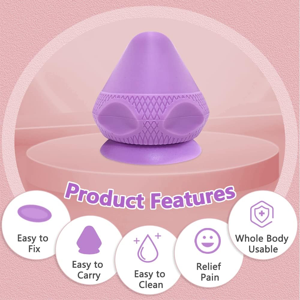 Zelen Trigger Point Massage Ball Shoulder Knot Remover Back Muscle Wall Mounted Massage Ball Deep Tissue Pressure Balls Trigger Point Iliacus Muscle Psoas Release Tool Suction Cup Back Massager