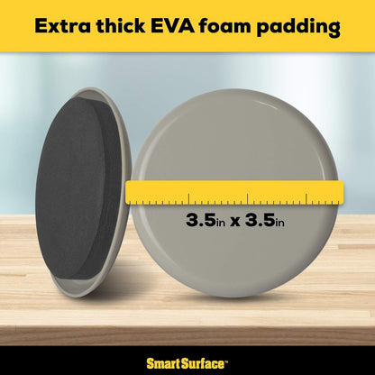 Furniture Sliders for Carpet - 16 Pack - 3.5" Round | 8295 Coasters for Heavy Furniture - Protect Your Carpeted Floors - For Mom to Movers and More