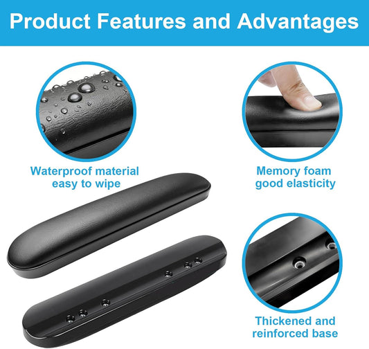 Wheelchair Armrest Pads, Premium Wheelchair Arm Pads, Wheelchair Armrest Replacement Accessories, Black (1 Pair) Compatible with All Brands(10-1/4")