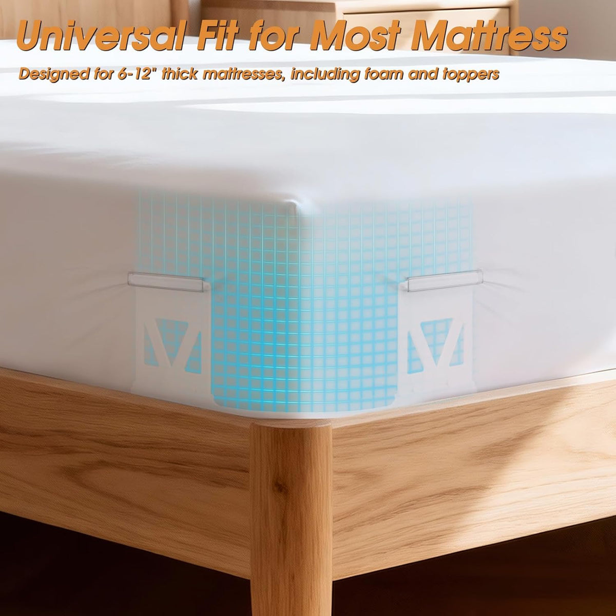 No-Slip Sheet Holders - One Time Install Bed Sheet Holders for Corners - Heavy Duty Sheet Grippers Keep Sheet Firm & Tight - 4Pcs Fitted Sheet Holder Clips for Twin Full Queen King