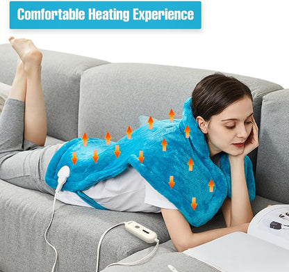 Tefici Heating Pad for Back,Birthday Gift for Women Men Mom Dad,FSA Eligible HSA Approved,24" x33"Fast Heating, Electric Heat Pad,2H Auto-Off, Neck and Shoulders and Back Heat Pad,ETL Certified,Gray