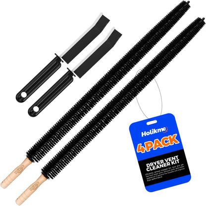 Holikme Dryer Vent Cleaner Kit, 2 Pcs Replacement Lint Brush for Vent Trap | Dryer Vent Cleaning Kit with Crevice Tool - Deep Lint Brush for Dryer Trap & Filter, Flexible Nylon Bristles