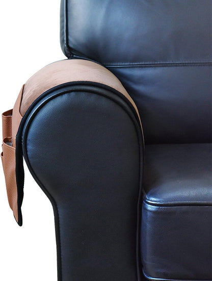 Wanty Velvet Sofa Couch Chair Armrest Soft Caddy Organizer Holder for Remote Control, Cell Phone, Book, Pencil (Black)
