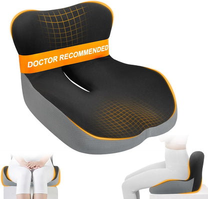 Allaboutsla Car Seat Cushion with Lumbar Support Pillow, Car Back Support | L-Shaped Ergonomic Memory Foam Seat Cushion, Car Seat Cushions for Driving, Driver Cushion and Back Support for Car, B&G