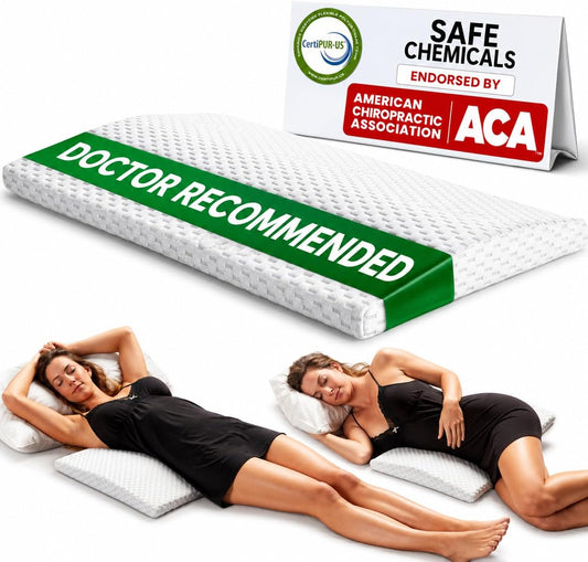 ComfiLife Lumbar Support Pillow for Sleeping Memory Foam Pillow for Back Pain Relief - Side, Back and Stomach Sleepers- Triangle Wedge Pillow - Bed Rest Pillow - Medium-Soft (White, Standard)