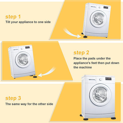 MyLifeUNIT EVA Shock Absorbing Washer Pads, Anti-Vibration Washer Mat Protector for Washing Machine Dryer Treadmill (8 Pack)