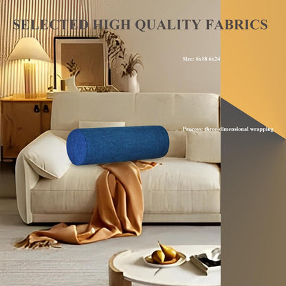 Tinbolunce Neck Roll Pillowcases with Zipper - Full Moon Bolster/Round Cylinder Pillow Case Cover for Bedroom, Living Room, Sofa - Solid Color Cervical Throw Pillow Covers