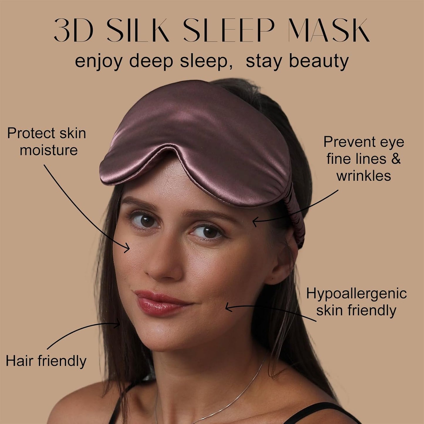 ZIMASILK Adjustable 3D 22 Momme 100% Mulberry Silk Sleep Mask | Upgraded Eye Mask for Sleeping - Soft & Breathable Blindfold - Blackout for Deep Sleeping (Pink)