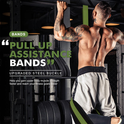 HPYGN Two Foots Pull Up Assistance Bands, Heavy Duty Resistance Band for Pull Up Bar, Adjustable Weight/Size with Fabric Feet/Knee Rest, Bands for Pull Up Assist for Strength Training, Pull Up