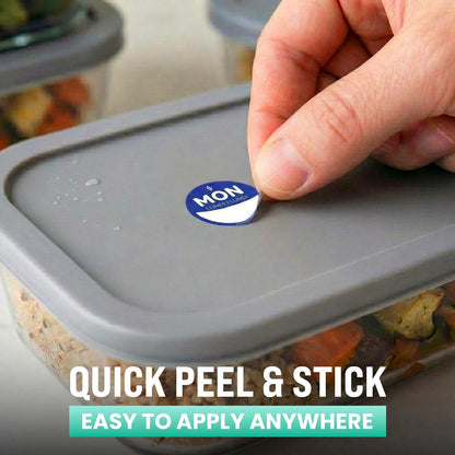 Date Stickers for Food - Day of the Week Day Dots Removable Food Labels, 1" Date Dot Stickers for Food Containers, 7000 Labels with Dispenser Box | 1" Date Dot Stickers for Food Containers, 7000 Labels with Dispenser Box