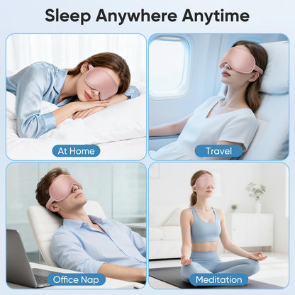 Weighted Eye Mask for Sleeping - Sleep Mask for Women & Men, 3D Contoured Blackout Sleeping Mask for Lash Extensions, Zero Pressure Soft Eye Cover with Adjustable Strap for Travel