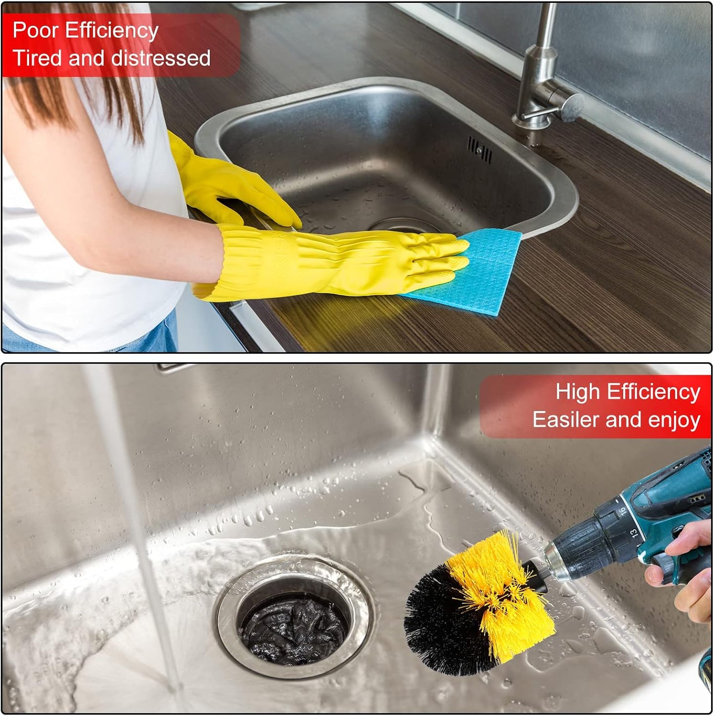 Drill Brush Nylon Drill Brush Attachment Electric Power Scrubber Scrub Attachment Multi Purpose Cleaning Supplies for Bathroom Surfaces Tub Grout Shower Kitchen Tile Auto Car