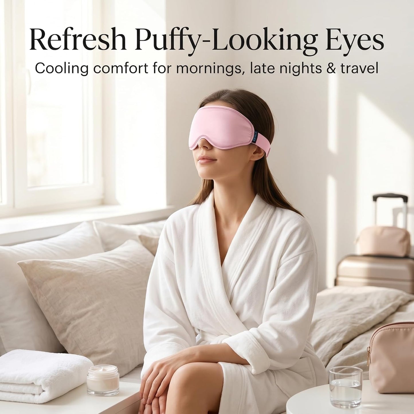 Cooling Eye Mask for Puffy Eyes: Fsa Eligible Items Hsa, Face Ice Eye Pack for Migraine After Surgery Relief - Reusable Cold Compress for Headaches Puffiness - Comfortable Weighted Fit Gel Sleep Mask